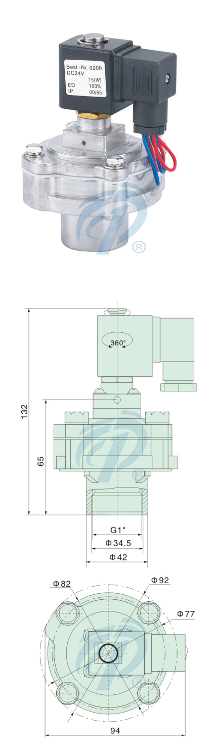 鋁合金淹沒式脈沖電磁閥尺寸規(guī)格